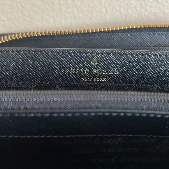 Kate Spade Black and White Striped Pineapple Wallet - Picture 4 of 4